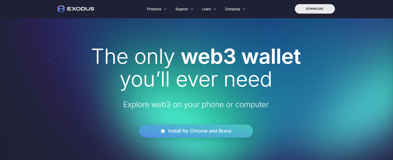 Exodus web3 wallet banner